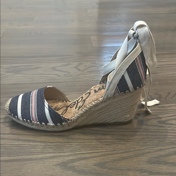 Sam Edelman Women's Patsy Espadrille Wedge Sandal Blue Americana Stripe Size 7.5 - Picture 11 of 16